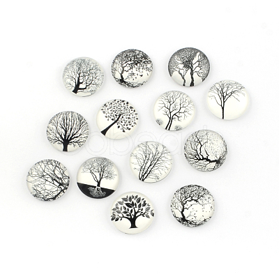 Glass Cabochons X-GGLA-Q041-25mm-DM-1