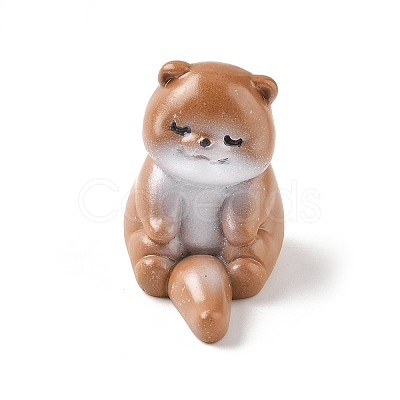 Resin Otter Figurines Ornament DJEW-E015-02E-1
