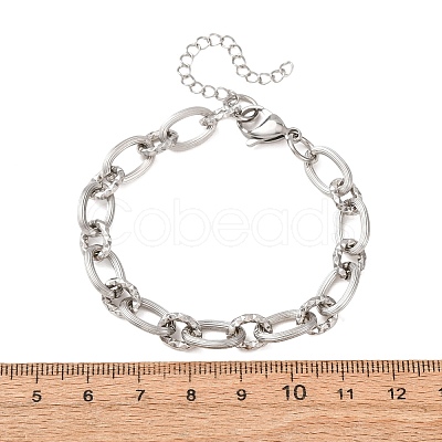 8MM 304 Stainless Oval Link Chain Bracelets SA-CBA725A-27P-1