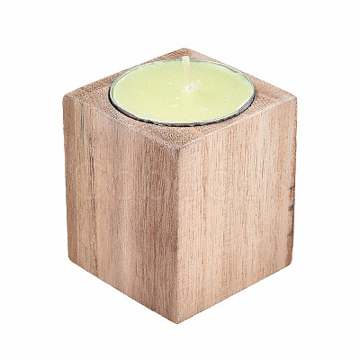 Natural Wood Candle Holder AJEW-T002-01A-1