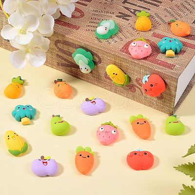 20Pcs 10 Style Opaque Resin Cabochons CRES-SZ0001-18-1