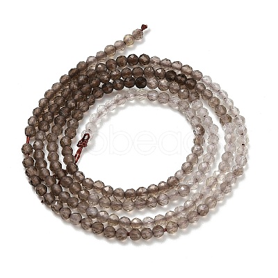 Gradient Color Natural Smoky Quartz Beads Strands G-Z106-A05-2mm-1