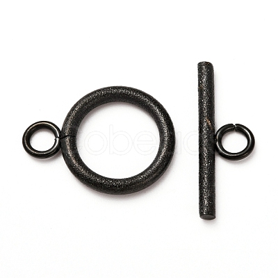 304 Stainless Steel Textured Toggle Clasps STAS-A048-01EB-1