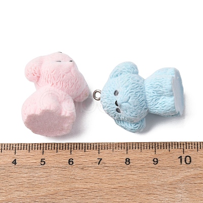 Opaque Flocking Resin Pendants X-RESI-G122-01-1