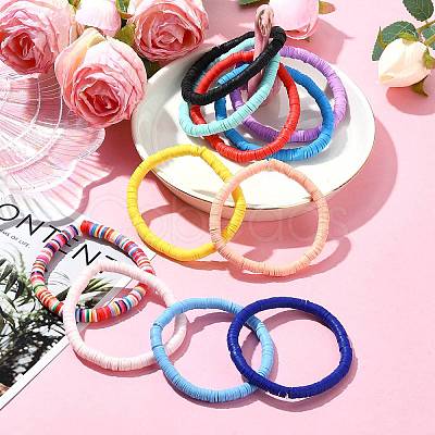 30Pcs 15 Colors Polymer Clay Heishi Surfer Stretch Bracelets Set BJEW-SW00134-1