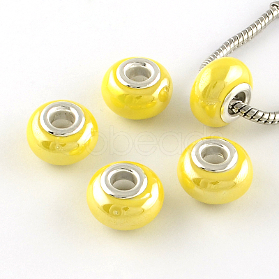 Rondelle AB-Color Handmade Porcelain European Beads PORC-R042-M3-1