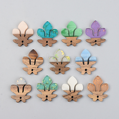 Resin & Walnut Wood Pendants RESI-S389-051B-1