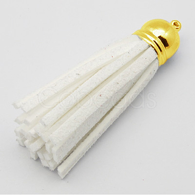 Golden Brass Suede Tassels for Cell Phone Straps Making FIND-H004-4G-1
