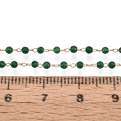 Handmade 304 Stainless Steel Faceted Round Link Chains CHS-N008-05G-01-1