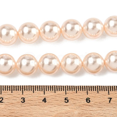Electroplated Shell Pearl Beads Strands BSHE-G041-10mm-04-1