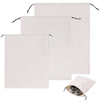 3Pcs 3 Styles Flannel Packing Drawstring Bags ABAG-CO0001-01-1