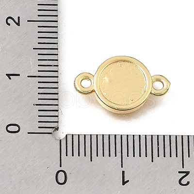 Brass Disc with Initial Links Connector Charms KK-E802-36G-K-1