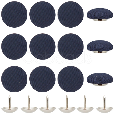 36Pcs Flat Round Cloth Cap Nail Buttons BUTT-CY0001-34A-1