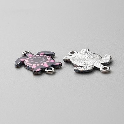 Alloy Enamel Printed Connector Charms ENAM-WH0065-15P-07-1