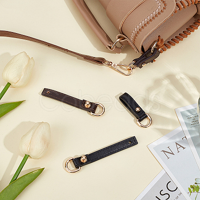 4Pcs 2 Colors Imitation Leather Suspension Clasps PURS-PH0001-31-1
