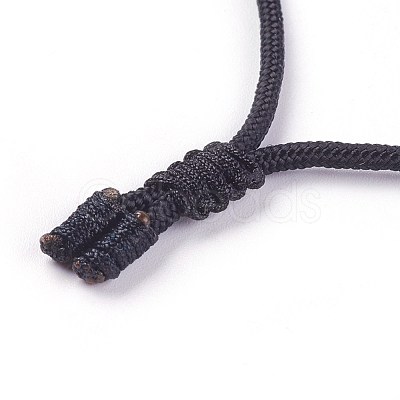 Adjustable Natural Tiger Eye Pendant Necklaces NJEW-A125-C09-1