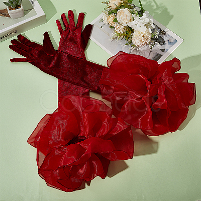 Velvet Long Finger Gloves AJEW-WH20067-005A-1