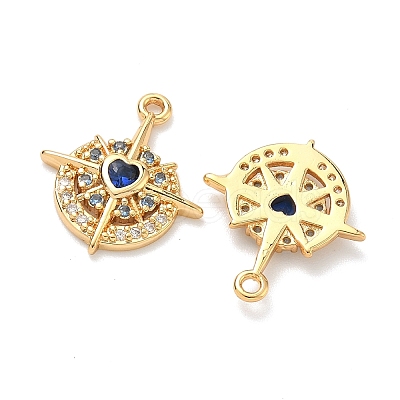 Brass Micro Pave Cubic Zirconia Pendants KK-A281-24G-02-1