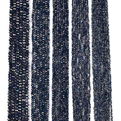 Electroplate Glass Beads Strands EGLA-A044-P4mm-B16-1