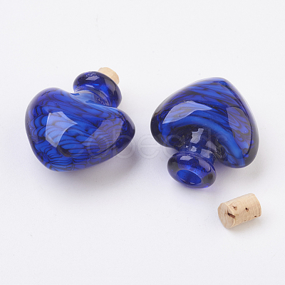 Handmade Lampwork Perfume Bottle Pendants LAMP-P044-F-1