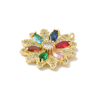 Brass Micro Pave Cubic Zirconia Pendants KK-F905-13G-01-1