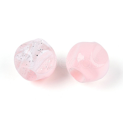 Transparent Acrylic and Glitter Powder Beads TACR-T028-66A-1