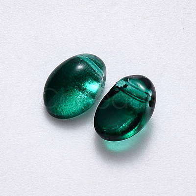 Spray Painted Imitation Jade Glass Charms GLAA-R211-05-J08-1