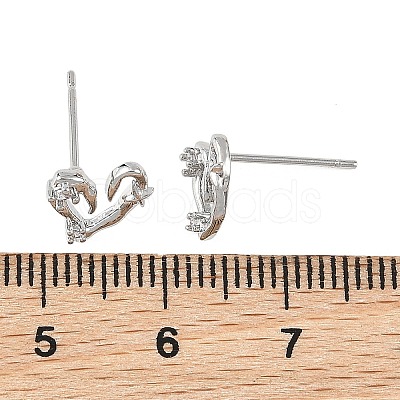 SHEGRACE Brass Micro Pave Cubic Zirconia Stud Earring XGRQ4N832-705P-1