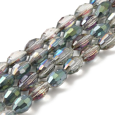 Electroplate Glass Beads Strands EGLA-J013-4x6mm-H02-1