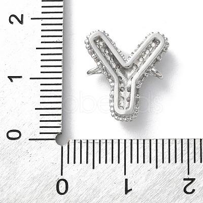Brass Micro Pave Cubic Zirconia Letter Links KK-I717-04Y-P-1