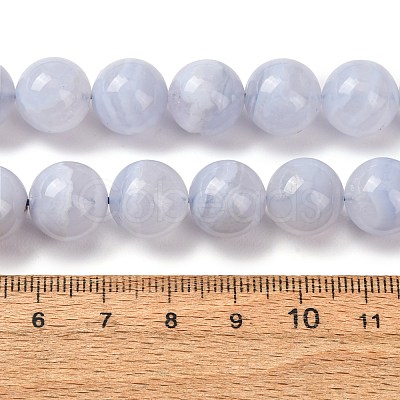Natural Blue Lace Agate Beads Strands G-F222-30-12mm-01A-1