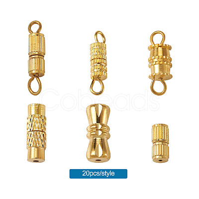 PandaHall Jewelry Brass Screw Clasps KK-PJ0001-03G-1