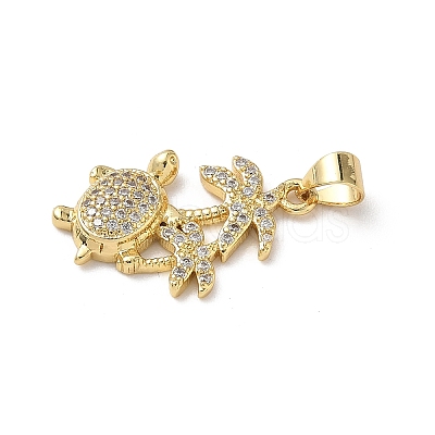 Brass Micro Pave Cubic Zirconia Pendants KK-D502-28C-G-1