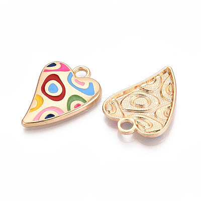 Rack Plating Alloy Enamel Pendants PALLOY-T091-15A-1