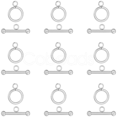 25Pcs 304 Stainless Steel Toggle Clasps STAS-BBC0009-60B-1
