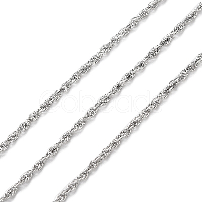 Tarnish Resistant 304 Stainless Steel Rope Chains CHS-G027-08A-P-1