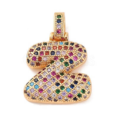 Brass Micro Pave Cubic Zirconia Pendants KK-C076-29Z-G02-1