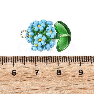 Glass Seed Beaded Pendants PALLOY-MZ01395-04-1
