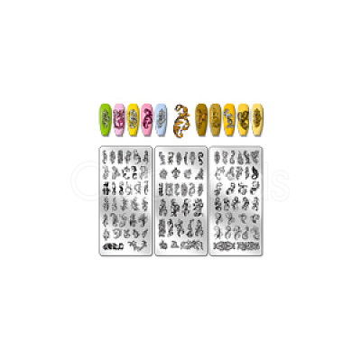 Stainless Steel DIY Nail Art Templates MRMJ-WH0092-084-1