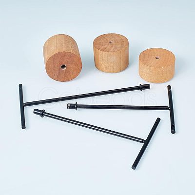 T Bar Iron & Wood Earring Displays Sets EDIS-WH0016-02-1