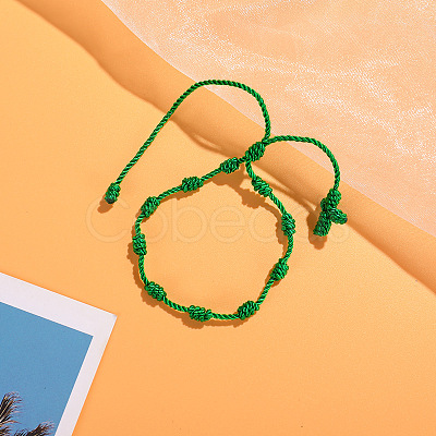Cross Nylon Cord Braided Bead Bracelets WG2C716-14-1