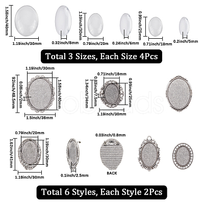 DIY Oval Alloy Brooch Making Kits DIY-SC0028-86-1