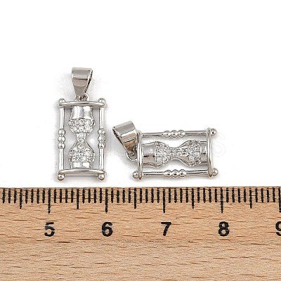 Brass Micro Pave Clear Cubic Zirconia Pendants KK-A269-40P-1