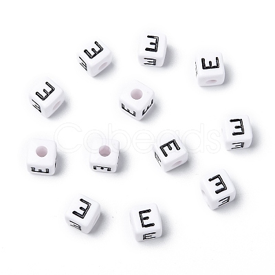 Letter Acrylic European Large Hole Beads X-OPDL-R050-10mm-E-1