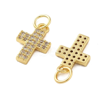 Brass Micro Pave Cubic Zirconia Pendants KK-C092-21D-G-1