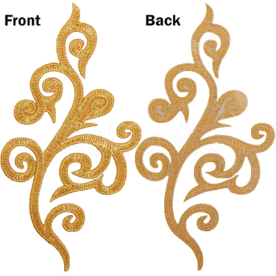 8 Pairs Ethnic Style Flower Pattern Computerized Embroidery Appliques PATC-GF0001-84B-1