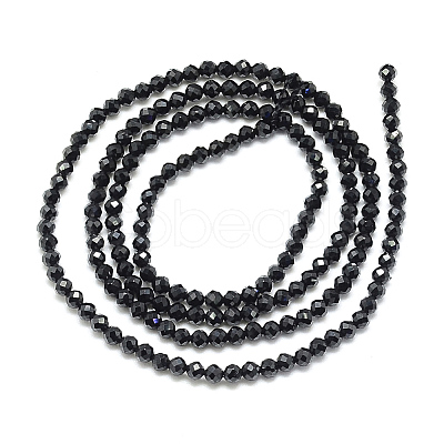 Natural Black Spinel Beads Strands X-G-S152-01-2mm-1