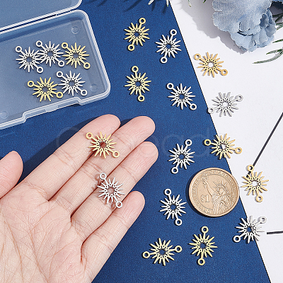 20Pcs 2 Colors 201 Stainless Steel Star Connector Charms STAS-UN0040-99-1