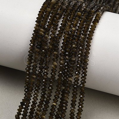 Natural Golden Sheen Obsidian Beads Strands GG-CBAA9B4-A02-02-1
