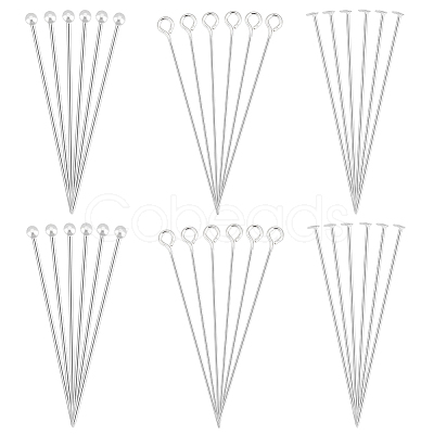36Pcs 3 Styles 925 Sterling Silver Eye Pins STER-PH0002-65-1